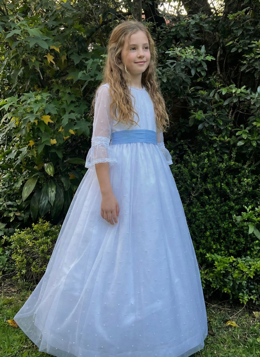 Vestido de Primera Comunión Plumeti de Tul