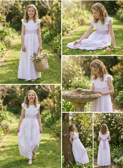Vestido de Primera Comunión de Plumeti con entre dos y Olán